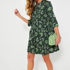 Tuckernuck Viridian Stamped Bouquets Royal Shirt Dress Size XXXL
